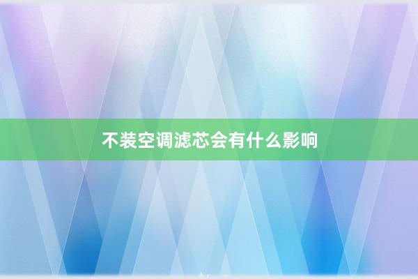 不装空调滤芯会有什么影响